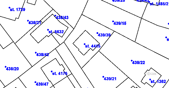 Parcela st. 4415 v KÚ Zábřeh nad Odrou, Katastrální mapa