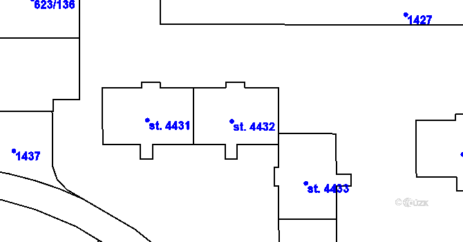 Parcela st. 4432 v KÚ Zábřeh nad Odrou, Katastrální mapa