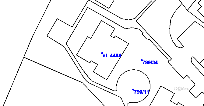 Parcela st. 4484 v KÚ Zábřeh nad Odrou, Katastrální mapa