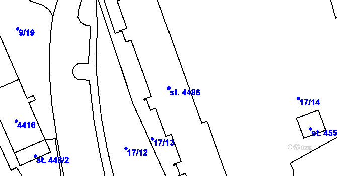 Parcela st. 4486 v KÚ Zábřeh nad Odrou, Katastrální mapa