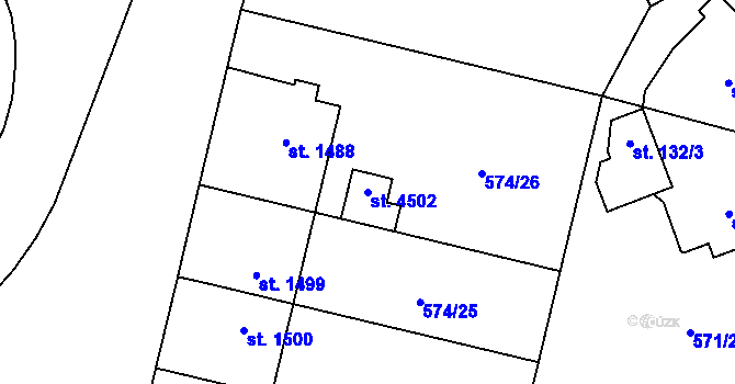Parcela st. 4502 v KÚ Zábřeh nad Odrou, Katastrální mapa