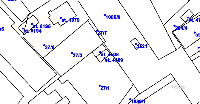 Parcela st. 4508 v KÚ Zábřeh nad Odrou, Katastrální mapa