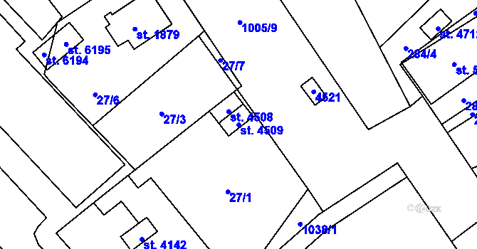 Parcela st. 4509 v KÚ Zábřeh nad Odrou, Katastrální mapa
