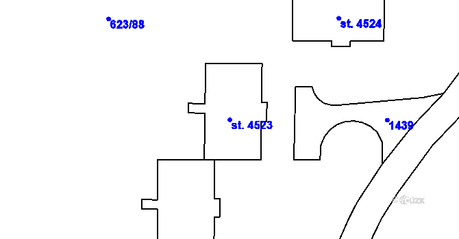Parcela st. 4523 v KÚ Zábřeh nad Odrou, Katastrální mapa