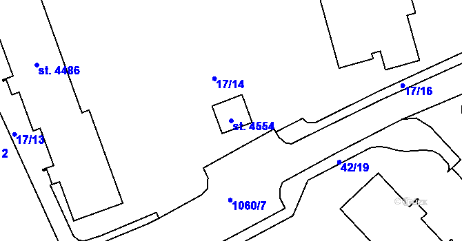Parcela st. 4554 v KÚ Zábřeh nad Odrou, Katastrální mapa