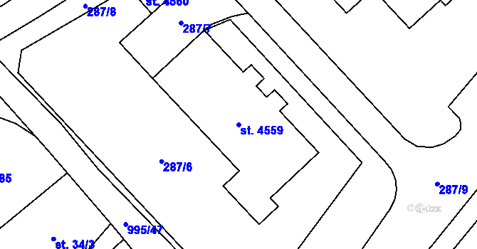 Parcela st. 4559 v KÚ Zábřeh nad Odrou, Katastrální mapa