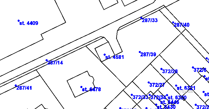 Parcela st. 4581 v KÚ Zábřeh nad Odrou, Katastrální mapa