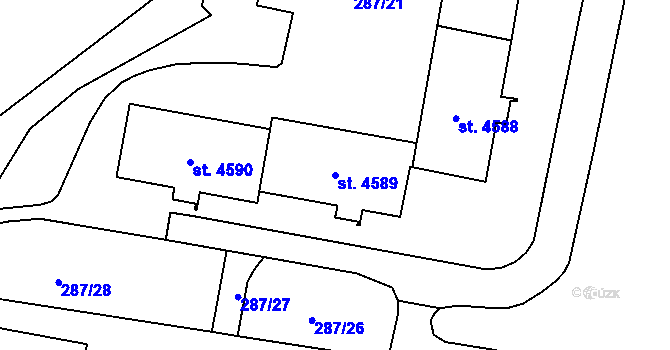Parcela st. 4589 v KÚ Zábřeh nad Odrou, Katastrální mapa