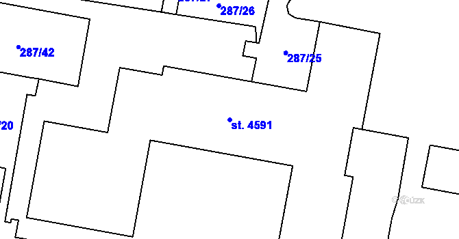 Parcela st. 4591 v KÚ Zábřeh nad Odrou, Katastrální mapa