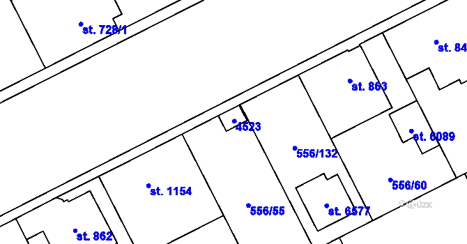 Parcela st. 4608 v KÚ Zábřeh nad Odrou, Katastrální mapa