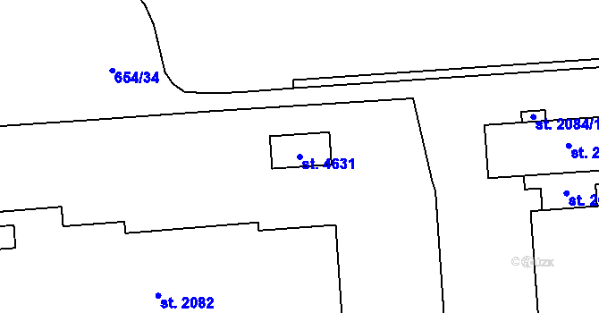 Parcela st. 4631 v KÚ Zábřeh nad Odrou, Katastrální mapa