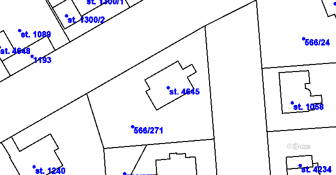 Parcela st. 4645 v KÚ Zábřeh nad Odrou, Katastrální mapa