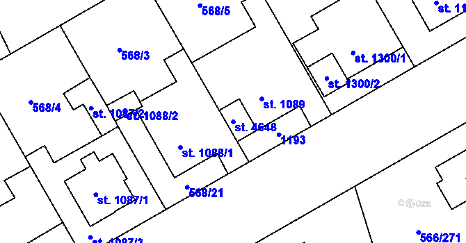 Parcela st. 4648 v KÚ Zábřeh nad Odrou, Katastrální mapa