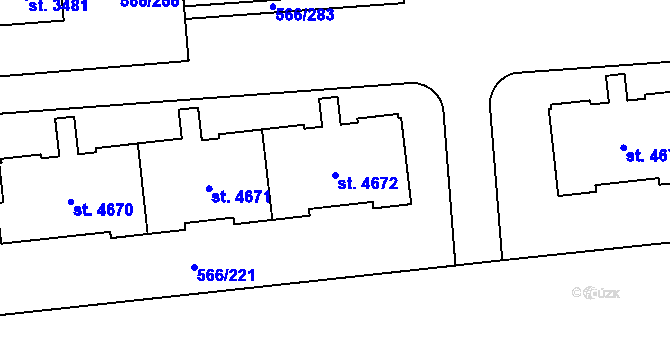 Parcela st. 4672 v KÚ Zábřeh nad Odrou, Katastrální mapa