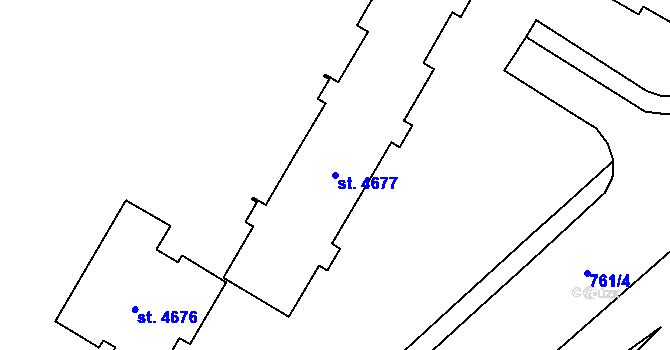 Parcela st. 4677 v KÚ Zábřeh nad Odrou, Katastrální mapa