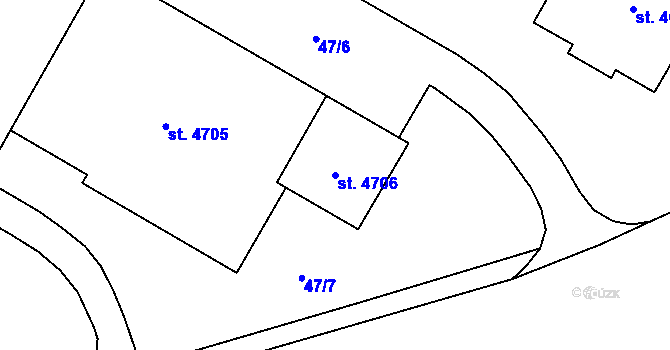 Parcela st. 4706 v KÚ Zábřeh nad Odrou, Katastrální mapa