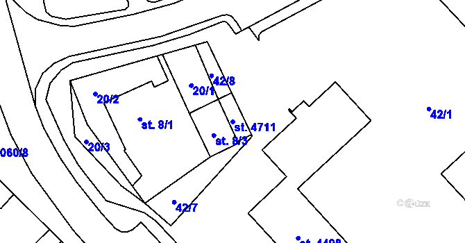 Parcela st. 4711 v KÚ Zábřeh nad Odrou, Katastrální mapa