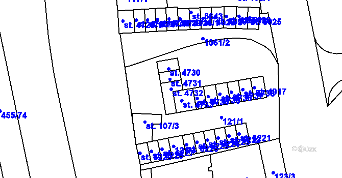 Parcela st. 4732 v KÚ Zábřeh nad Odrou, Katastrální mapa