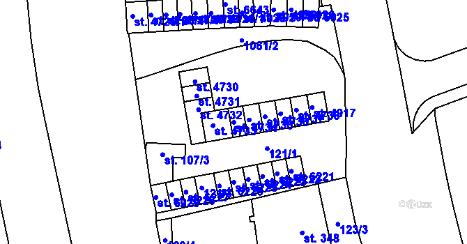 Parcela st. 4734 v KÚ Zábřeh nad Odrou, Katastrální mapa