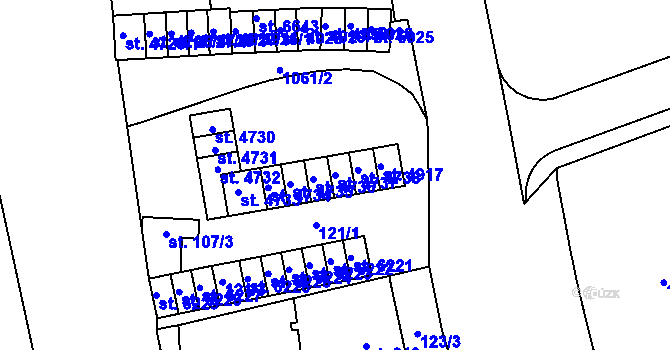 Parcela st. 4737 v KÚ Zábřeh nad Odrou, Katastrální mapa