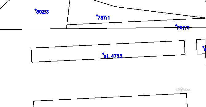 Parcela st. 4755 v KÚ Zábřeh nad Odrou, Katastrální mapa