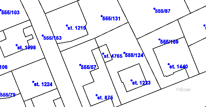 Parcela st. 4765 v KÚ Zábřeh nad Odrou, Katastrální mapa