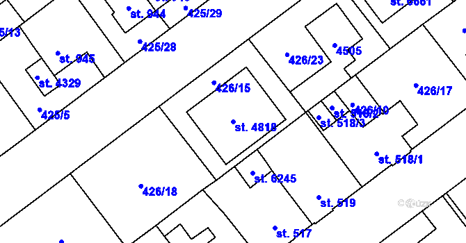 Parcela st. 4818 v KÚ Zábřeh nad Odrou, Katastrální mapa