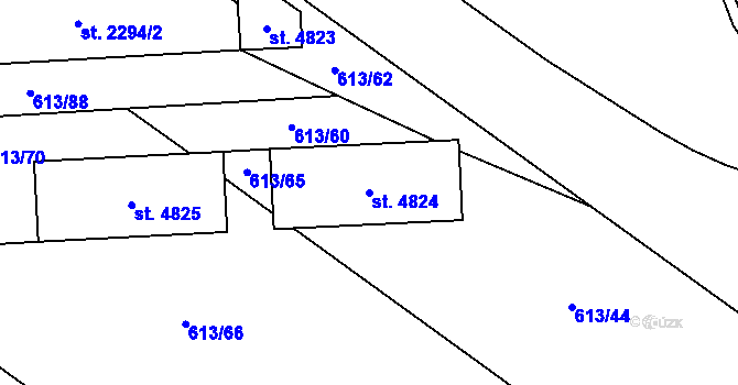 Parcela st. 4824 v KÚ Zábřeh nad Odrou, Katastrální mapa