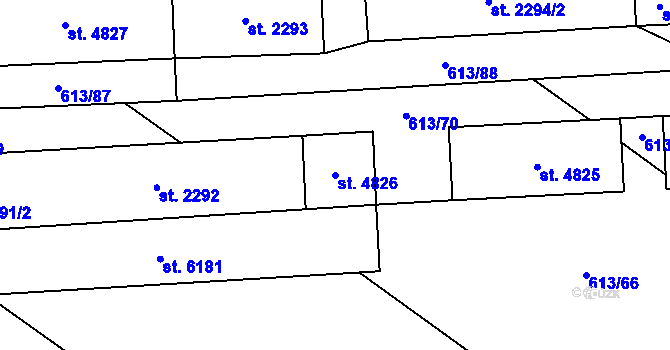 Parcela st. 4826 v KÚ Zábřeh nad Odrou, Katastrální mapa