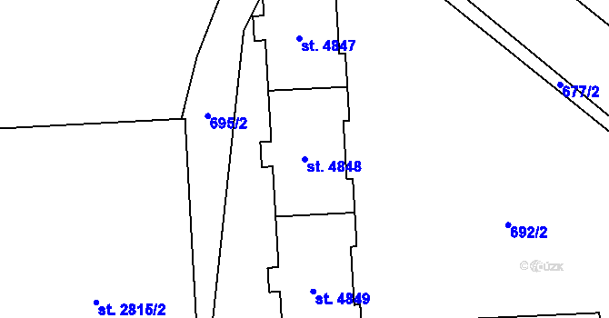 Parcela st. 4848 v KÚ Zábřeh nad Odrou, Katastrální mapa