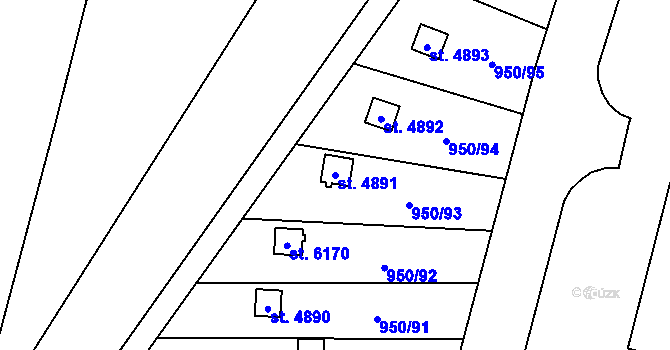 Parcela st. 4891 v KÚ Zábřeh nad Odrou, Katastrální mapa