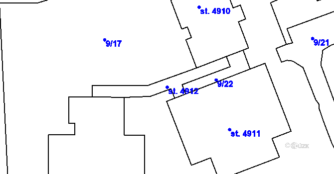Parcela st. 4912 v KÚ Zábřeh nad Odrou, Katastrální mapa