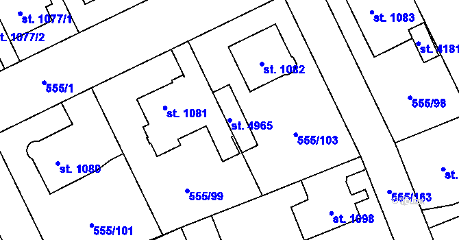 Parcela st. 4965 v KÚ Zábřeh nad Odrou, Katastrální mapa