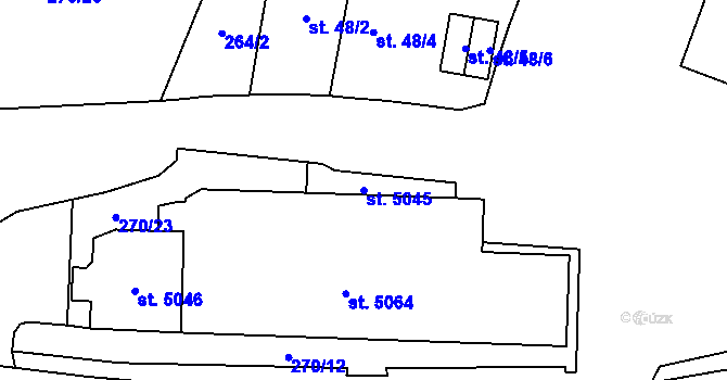 Parcela st. 5045 v KÚ Zábřeh nad Odrou, Katastrální mapa
