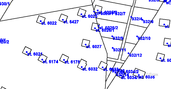 Parcela st. 6027 v KÚ Zábřeh nad Odrou, Katastrální mapa
