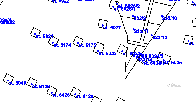 Parcela st. 6032 v KÚ Zábřeh nad Odrou, Katastrální mapa