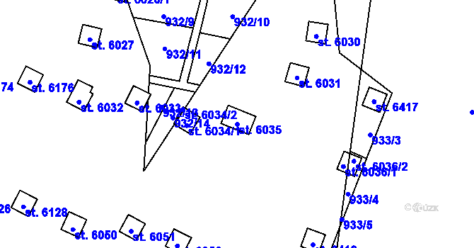 Parcela st. 6035 v KÚ Zábřeh nad Odrou, Katastrální mapa