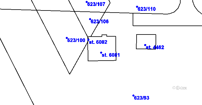 Parcela st. 6081 v KÚ Zábřeh nad Odrou, Katastrální mapa