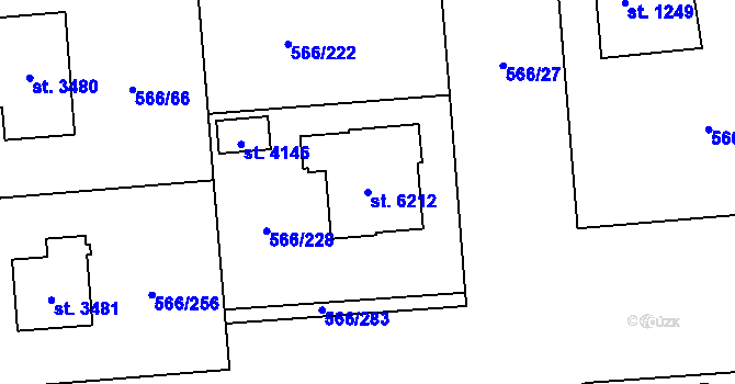 Parcela st. 6212 v KÚ Zábřeh nad Odrou, Katastrální mapa