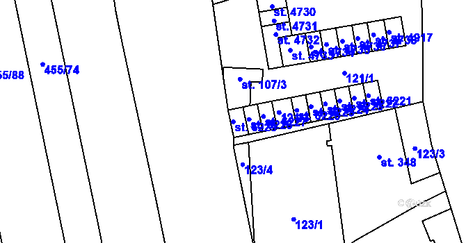 Parcela st. 6229 v KÚ Zábřeh nad Odrou, Katastrální mapa