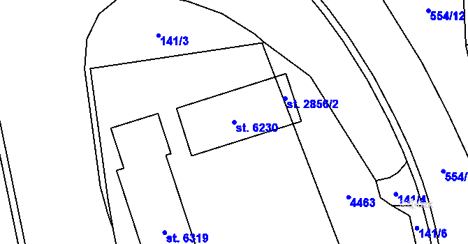 Parcela st. 6230 v KÚ Zábřeh nad Odrou, Katastrální mapa