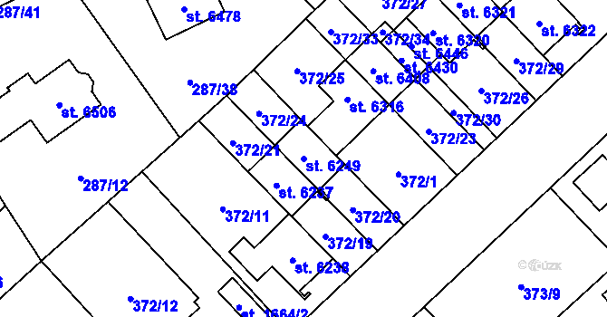Parcela st. 6249 v KÚ Zábřeh nad Odrou, Katastrální mapa