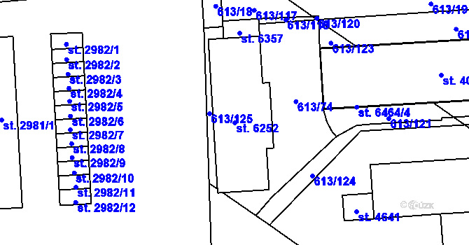 Parcela st. 6252 v KÚ Zábřeh nad Odrou, Katastrální mapa