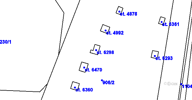 Parcela st. 6298 v KÚ Zábřeh nad Odrou, Katastrální mapa