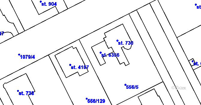 Parcela st. 6356 v KÚ Zábřeh nad Odrou, Katastrální mapa