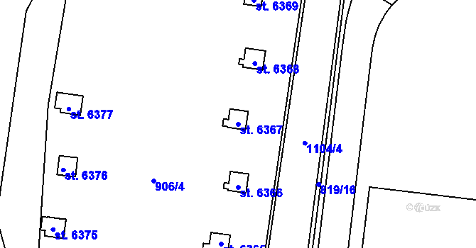 Parcela st. 6367 v KÚ Zábřeh nad Odrou, Katastrální mapa