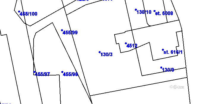 Parcela st. 130/3 v KÚ Zábřeh nad Odrou, Katastrální mapa