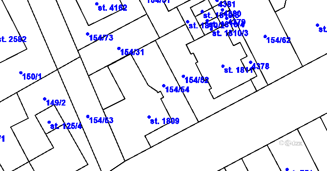Parcela st. 154/54 v KÚ Zábřeh nad Odrou, Katastrální mapa