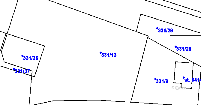 Parcela st. 331/13 v KÚ Zábřeh nad Odrou, Katastrální mapa