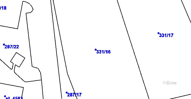 Parcela st. 331/16 v KÚ Zábřeh nad Odrou, Katastrální mapa